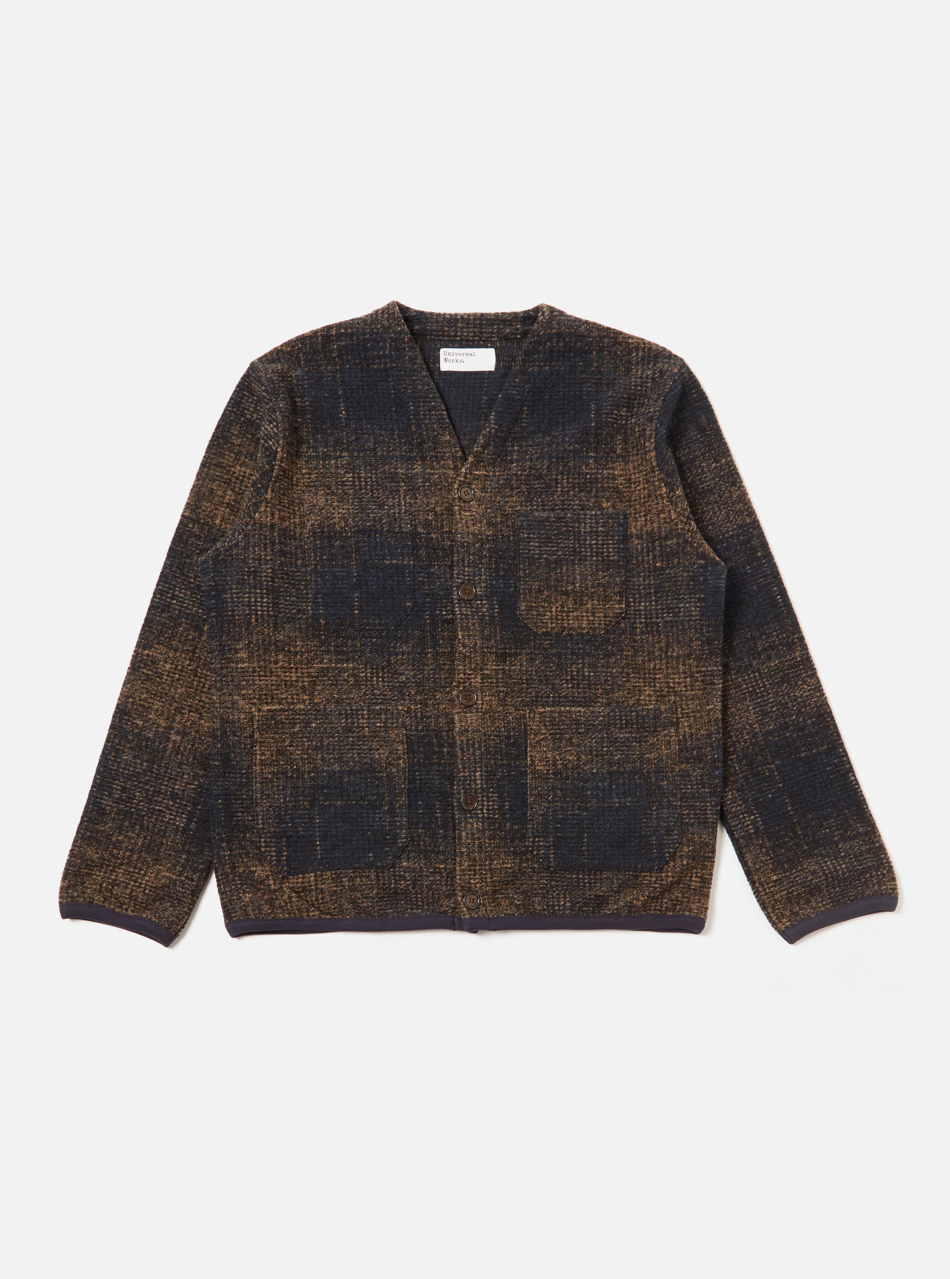 Agu Check Fleece Cardigan