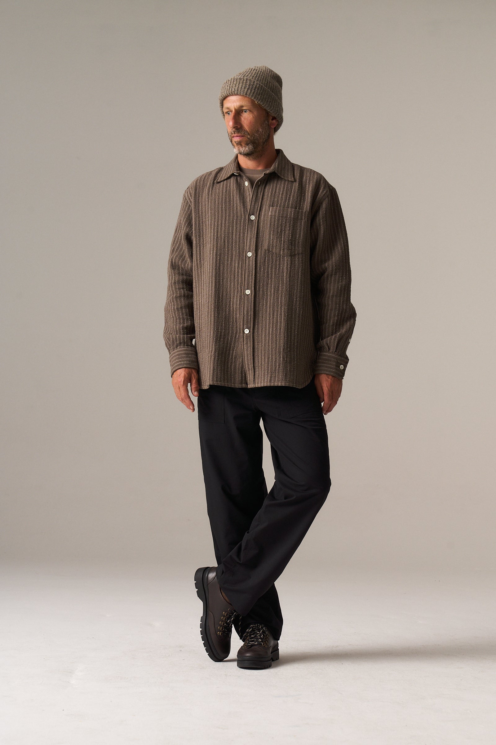 Ole Oversized Wool Stripe Shirt