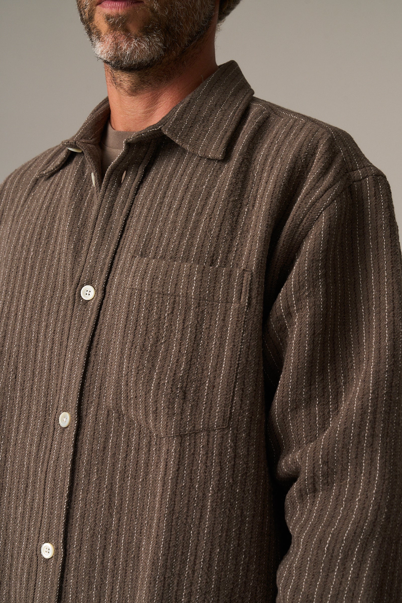 Ole Oversized Wool Stripe Shirt