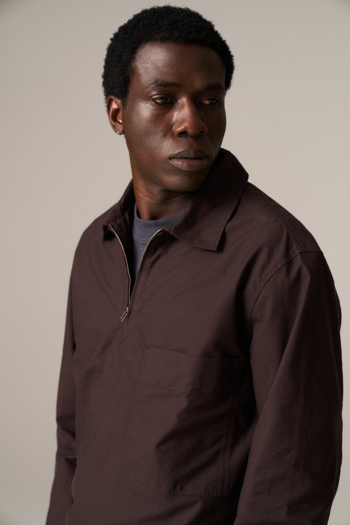 MHL. Long Sleeve Half Zip Pull On Shirt