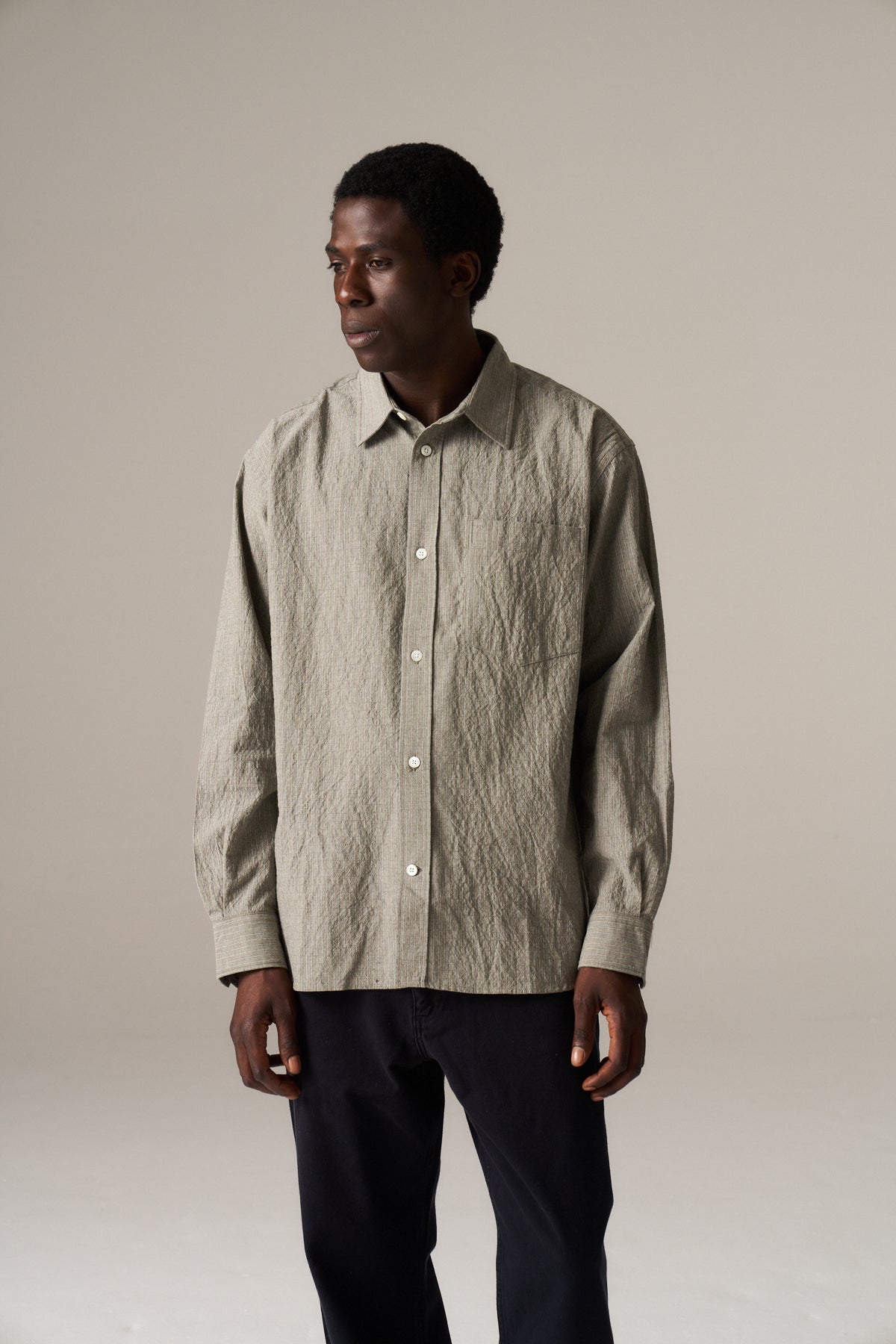 Falster Oversized Textured Stripe Shirt