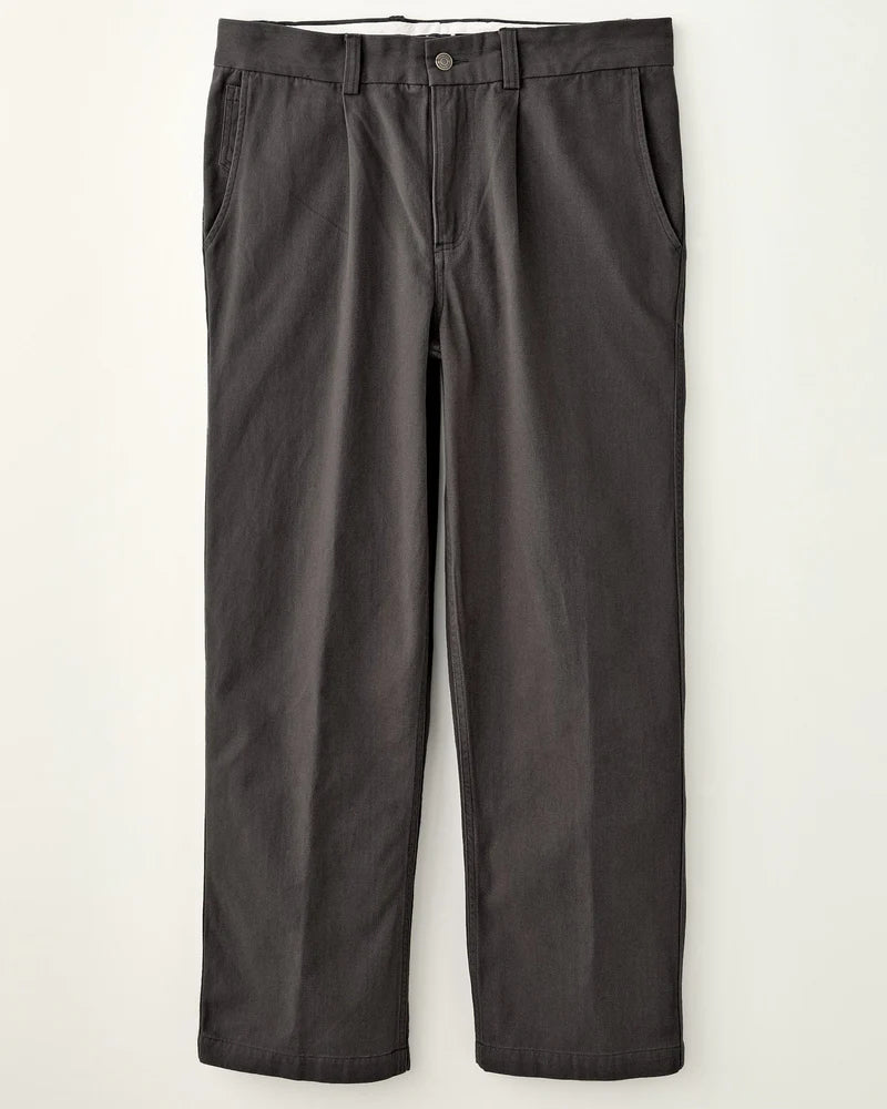 Heavy Twill Pleated Trouser - Black