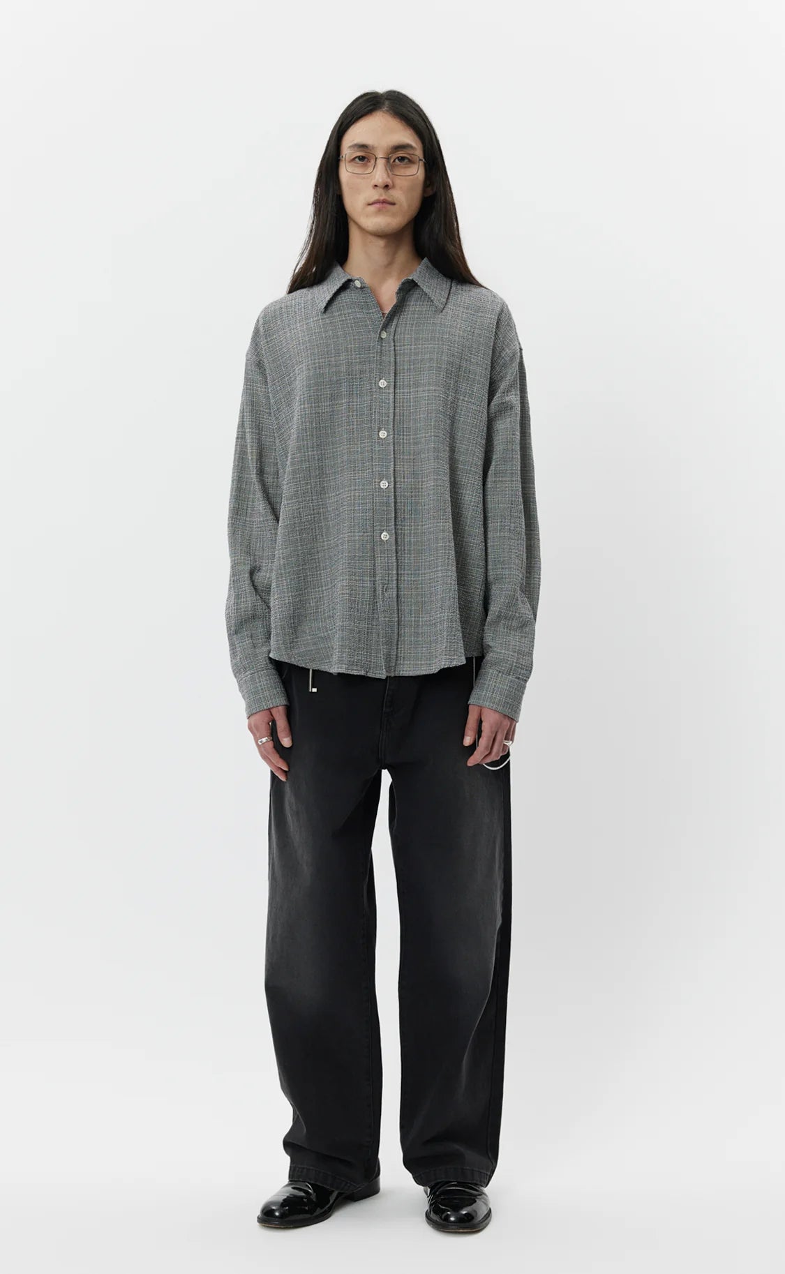 Vacation Shirt - Mini Houndstooth Seersucker